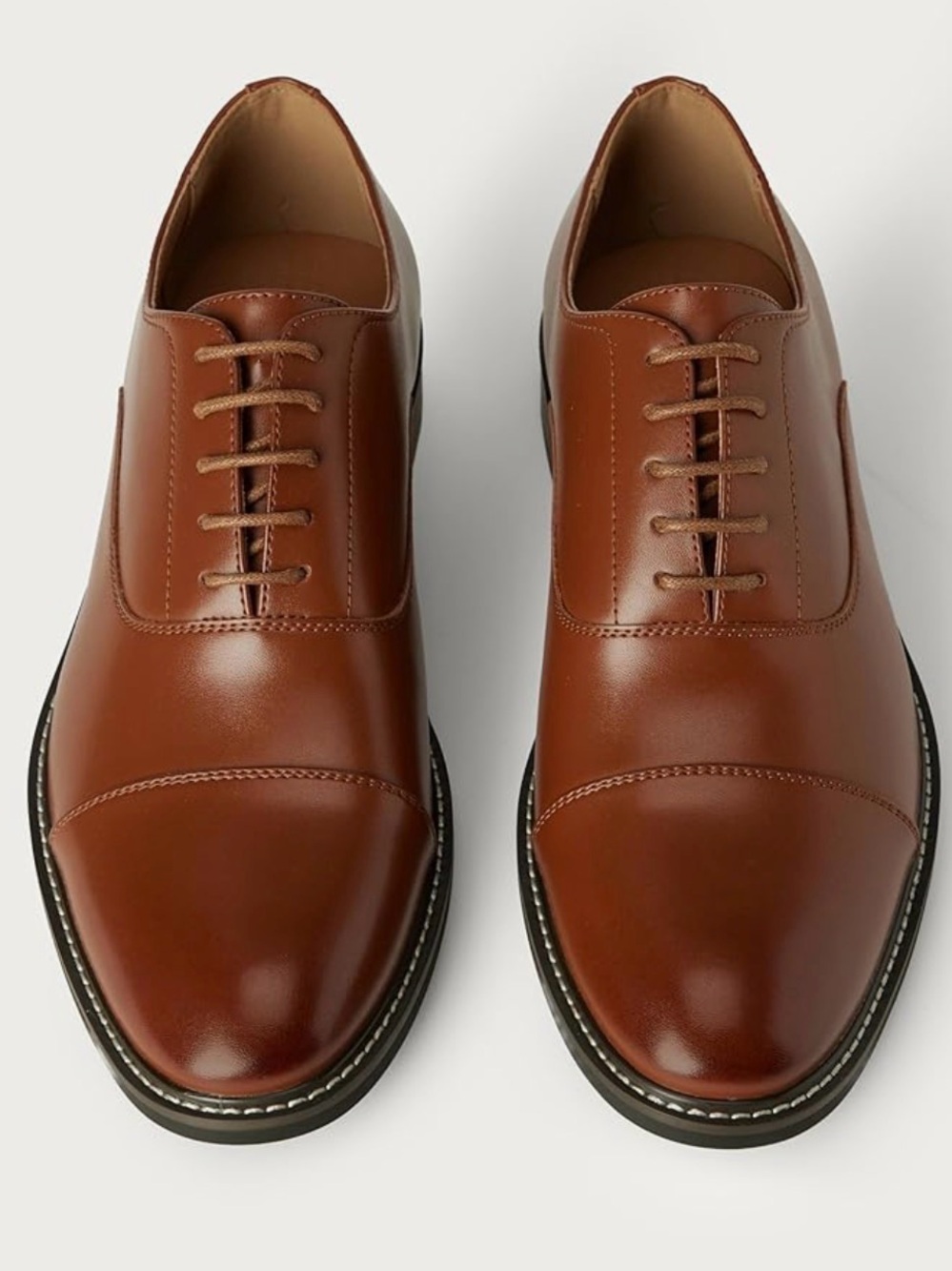 Classic Men's Cap-Toe Oxford Dress Shoe - Tan Brown